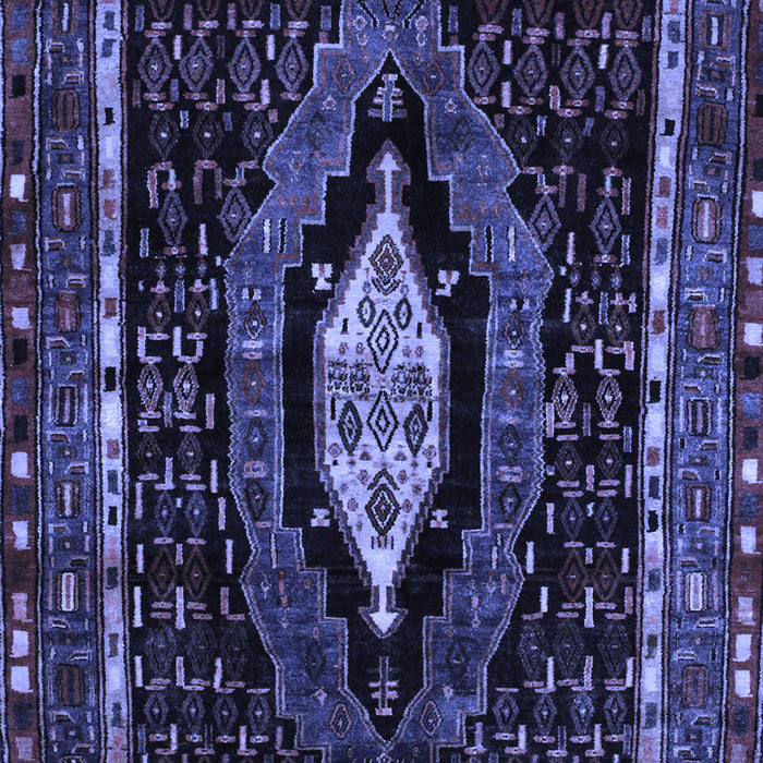 Machine Washable Persian Blue Traditional Rug, wshtr90blu