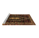 Sideview of Machine Washable Persian Brown Traditional Rug, wshtr90brn