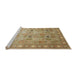 Sideview of Machine Washable Traditional Light Brown Rug, wshtr91