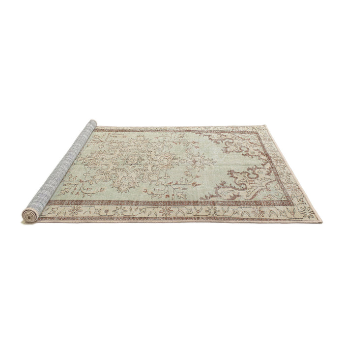 Sideview of Machine Washable Traditional Camel Brown Rug, wshtr910