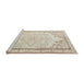 Sideview of Machine Washable Traditional Camel Brown Rug, wshtr910