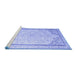 Sideview of Machine Washable Persian Blue Traditional Rug, wshtr910blu