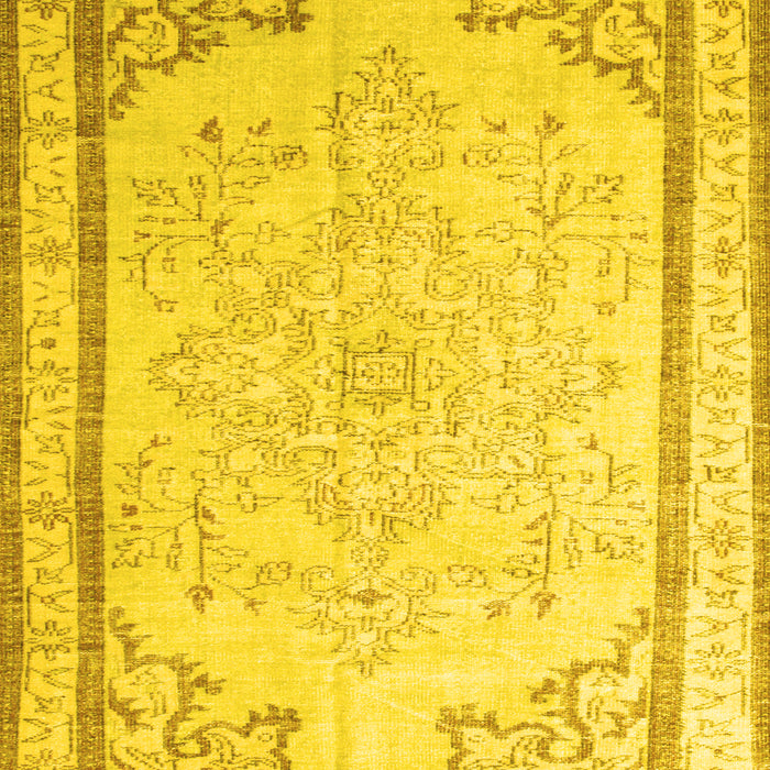 Machine Washable Persian Yellow Traditional Rug, wshtr910yw