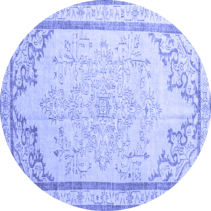 Round Persian Blue Traditional Rug, tr910blu