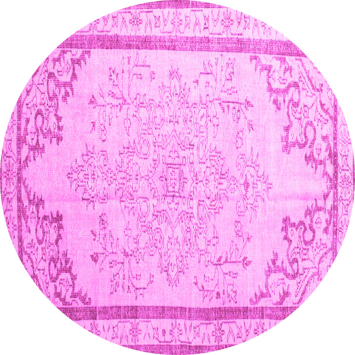 Round Persian Pink Traditional Rug, tr910pnk