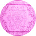 Round Persian Pink Traditional Rug, tr910pnk