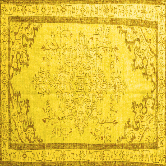 Square Persian Yellow Traditional Rug, tr910yw