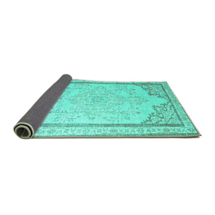 Sideview of Persian Turquoise Traditional Rug, tr910turq