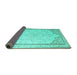 Sideview of Persian Turquoise Traditional Rug, tr910turq