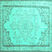 Square Persian Turquoise Traditional Rug, tr910turq