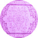Round Persian Purple Traditional Rug, tr910pur