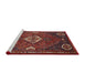 Sideview of Machine Washable Traditional Dark Gold Brown Rug, wshtr911