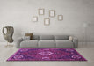 Machine Washable Persian Purple Traditional Area Rugs in a Living Room, wshtr911pur