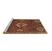 Sideview of Machine Washable Persian Brown Traditional Rug, wshtr911brn