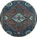 Round Persian Light Blue Traditional Rug, tr911lblu