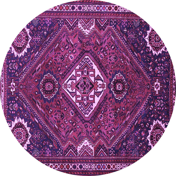 Round Persian Purple Traditional Rug, tr911pur