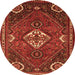 Square Persian Orange Traditional Rug, tr911org