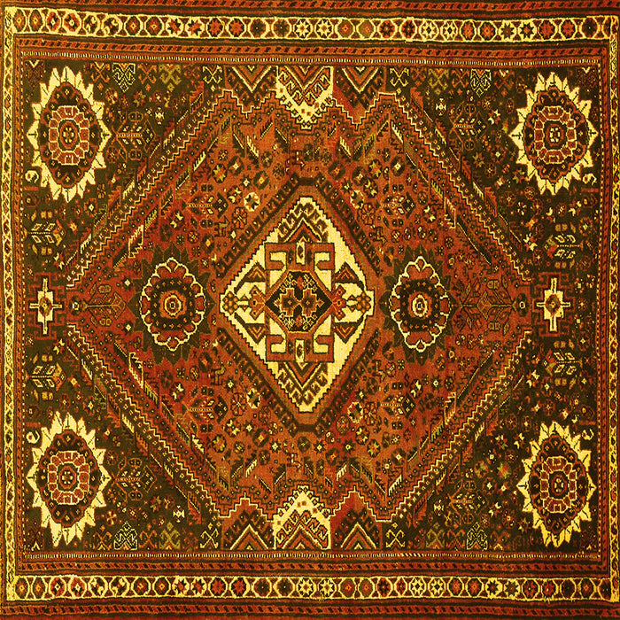 Square Persian Yellow Traditional Rug, tr911yw