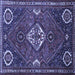 Square Machine Washable Persian Blue Traditional Rug, wshtr911blu