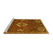 Sideview of Machine Washable Persian Yellow Traditional Rug, wshtr911yw