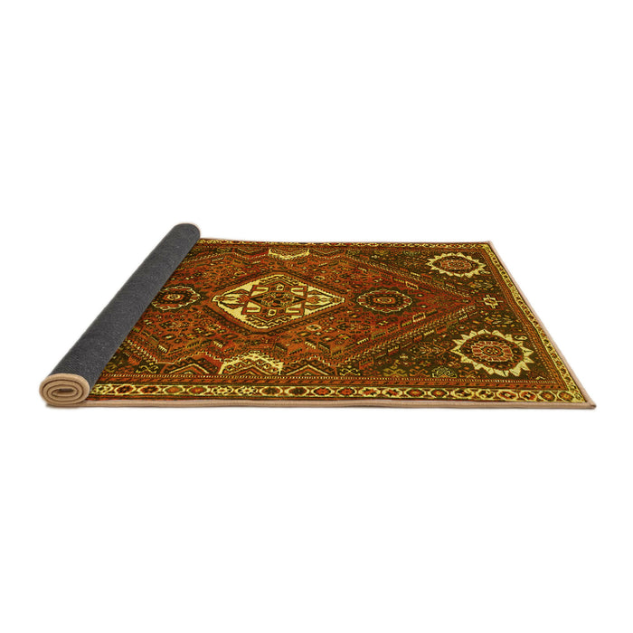Sideview of Persian Yellow Traditional Rug, tr911yw
