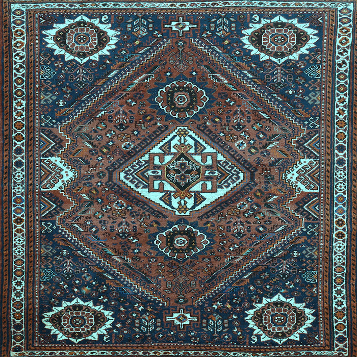 Square Machine Washable Persian Light Blue Traditional Rug, wshtr911lblu