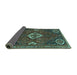 Sideview of Persian Turquoise Traditional Rug, tr911turq