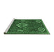 Sideview of Machine Washable Persian Emerald Green Traditional Area Rugs, wshtr911emgrn