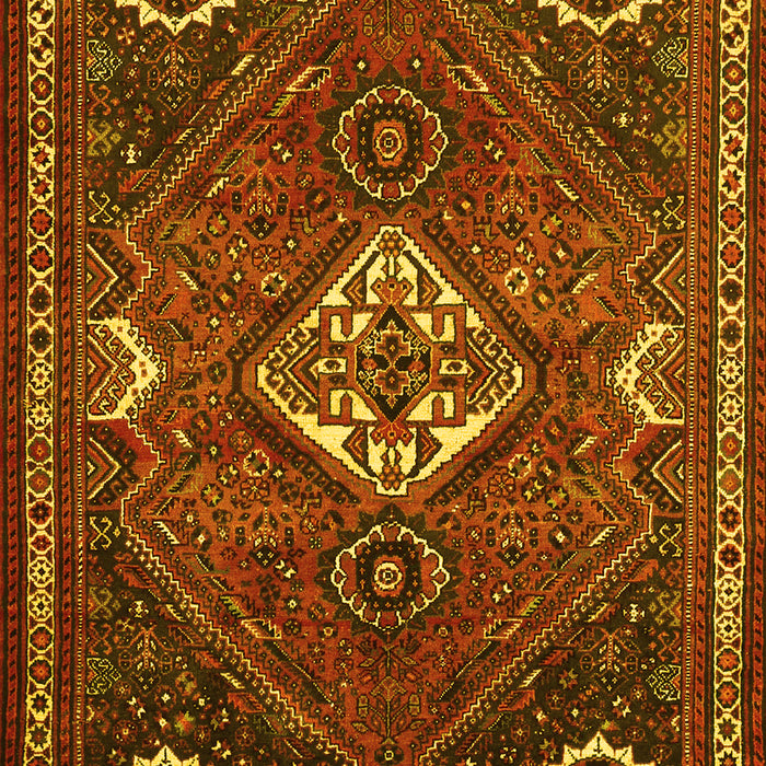 Machine Washable Persian Yellow Traditional Rug, wshtr911yw