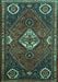 Machine Washable Persian Turquoise Traditional Area Rugs, wshtr911turq