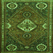Round Machine Washable Persian Green Traditional Area Rugs, wshtr911grn