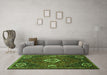 Machine Washable Persian Green Traditional Area Rugs in a Living Room,, wshtr911grn