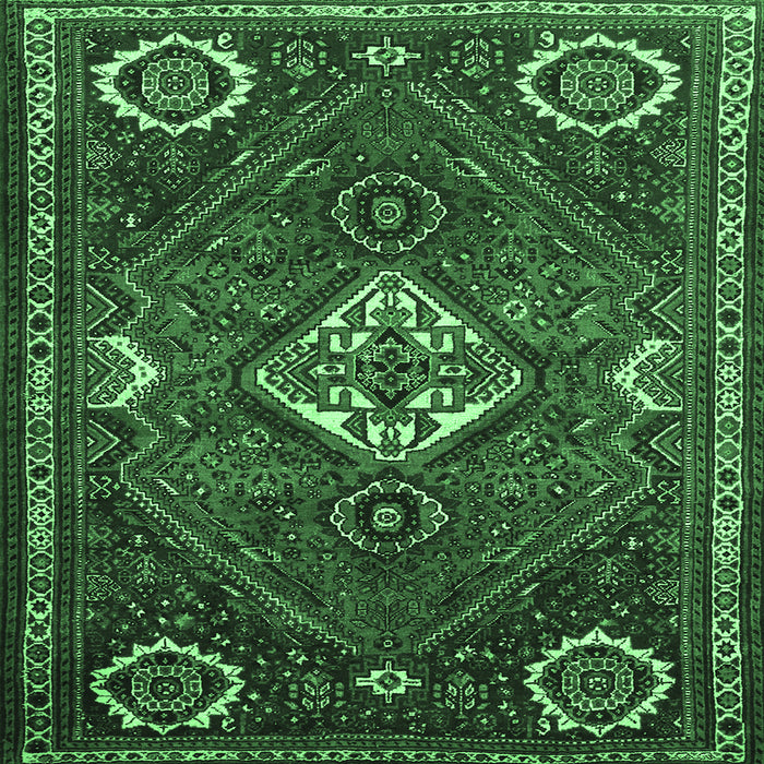 Square Persian Emerald Green Traditional Rug, tr911emgrn