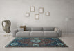 Machine Washable Persian Light Blue Traditional Rug in a Living Room, wshtr911lblu