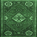 Square Machine Washable Persian Emerald Green Traditional Area Rugs, wshtr911emgrn