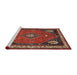 Sideview of Machine Washable Traditional Tomato Red Rug, wshtr912