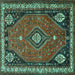 Square Machine Washable Persian Turquoise Traditional Area Rugs, wshtr912turq