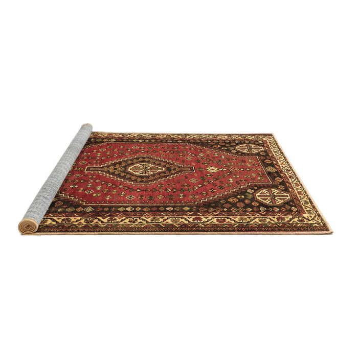 Sideview of Machine Washable Persian Brown Traditional Rug, wshtr912brn