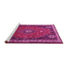Sideview of Machine Washable Persian Pink Traditional Rug, wshtr912pnk