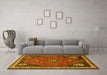 Machine Washable Persian Yellow Traditional Rug in a Living Room, wshtr912yw