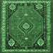 Square Machine Washable Persian Emerald Green Traditional Area Rugs, wshtr912emgrn