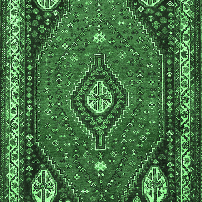 Machine Washable Persian Emerald Green Traditional Area Rugs, wshtr912emgrn
