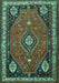 Machine Washable Persian Turquoise Traditional Area Rugs, wshtr912turq