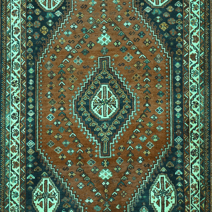 Machine Washable Persian Turquoise Traditional Area Rugs, wshtr912turq