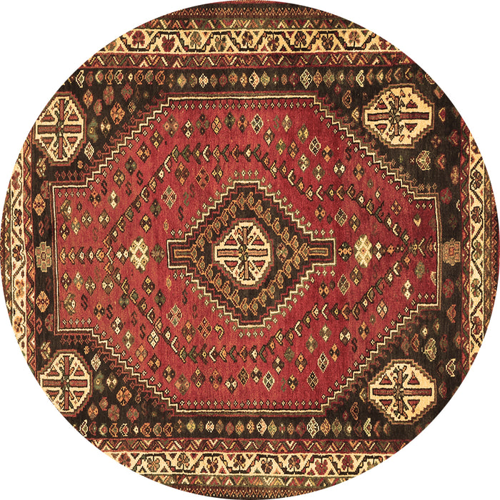 Round Persian Brown Traditional Rug, tr912brn