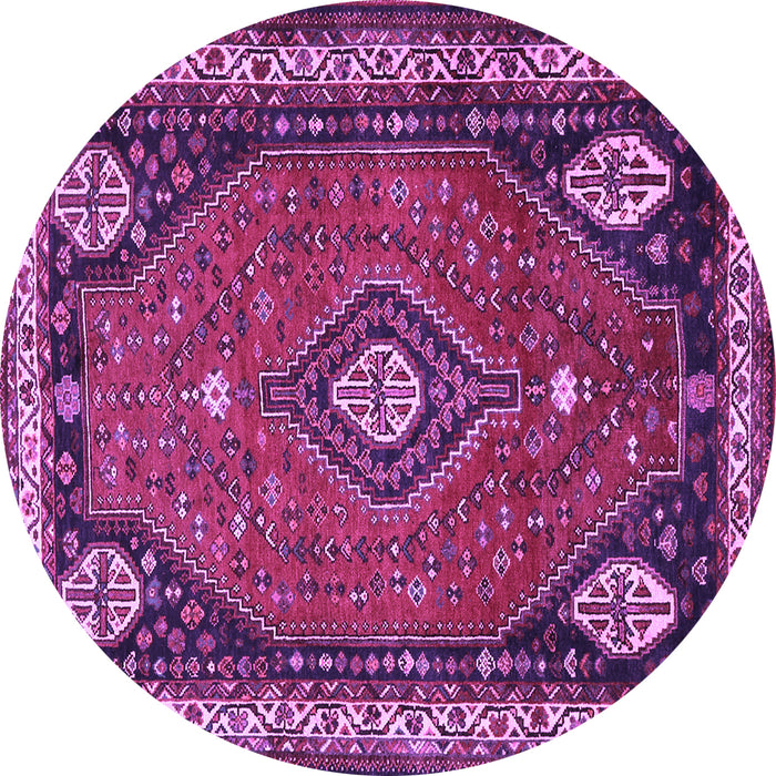 Round Persian Purple Traditional Rug, tr912pur