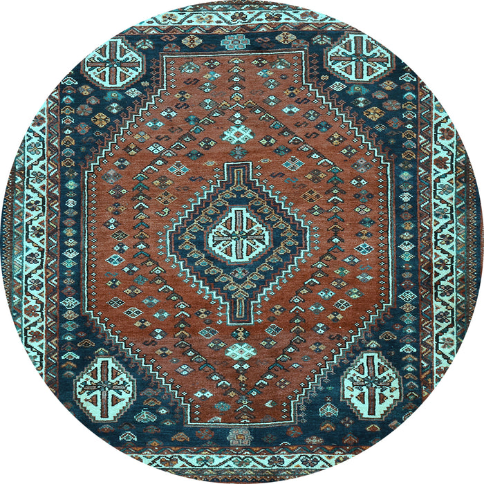 Round Persian Light Blue Traditional Rug, tr912lblu