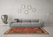 Machine Washable Persian Brown Traditional Rug in a Living Room,, wshtr912brn