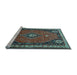 Sideview of Machine Washable Persian Light Blue Traditional Rug, wshtr912lblu