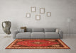 Machine Washable Persian Orange Traditional Area Rugs in a Living Room, wshtr912org